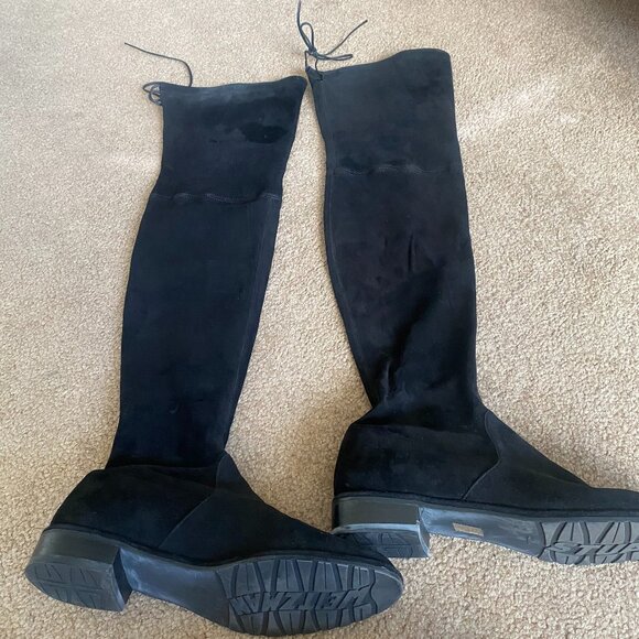 Stuart Weitzman 'Lowland" Over the Knee Suede Boots in Black ONLY WORN ONCE - Picture 2 of 4